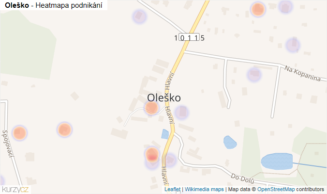 Mapa Oleško - Firmy v části obce.