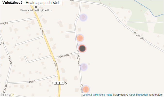 Mapa Volešáková - Firmy v ulici.