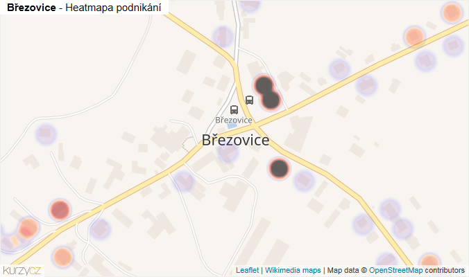 Mapa Březovice - Firmy v části obce.