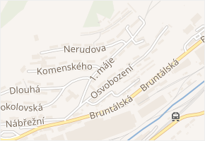 1. máje v obci Břidličná - mapa ulice