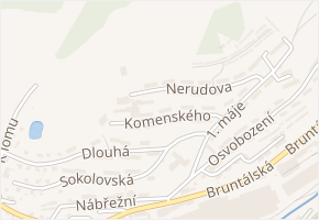 Komenského v obci Břidličná - mapa ulice
