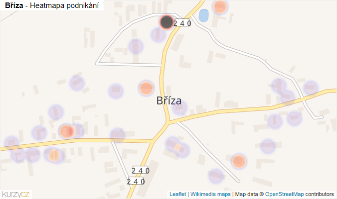 Mapa Bříza - Firmy v části obce.
