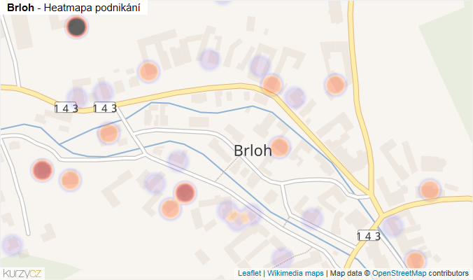 Mapa Brloh - Firmy v části obce.