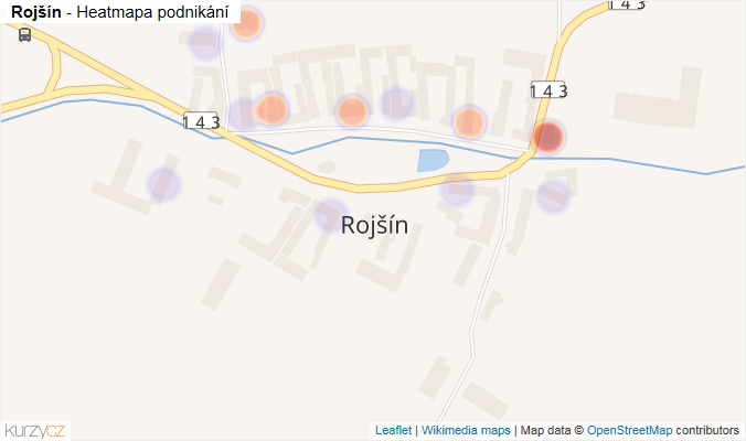 Mapa Rojšín - Firmy v části obce.