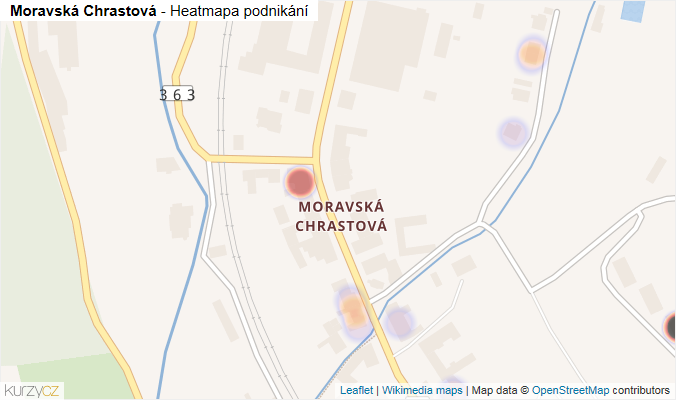 Mapa Moravská Chrastová - Firmy v části obce.