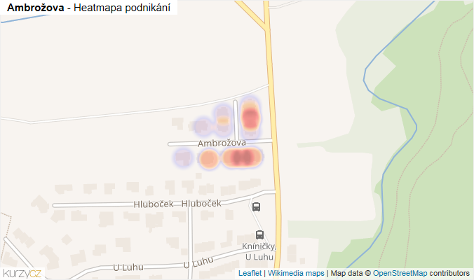 Mapa Ambrožova - Firmy v ulici.