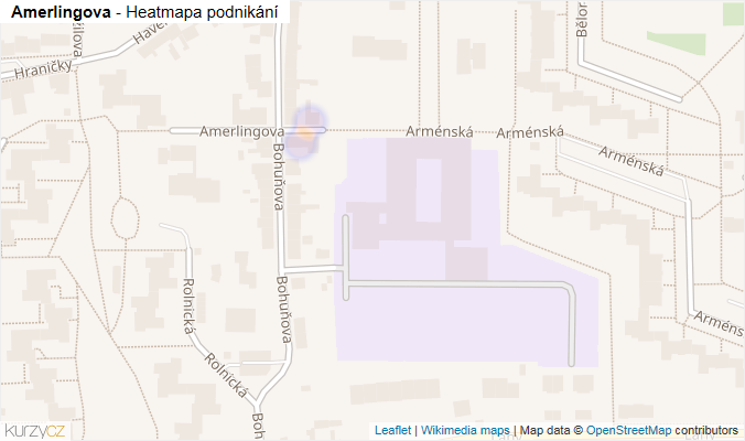 Mapa Amerlingova - Firmy v ulici.