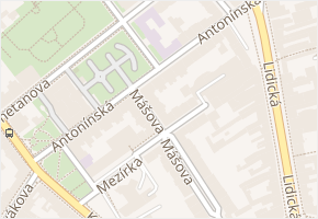 Antonínská v obci Brno - mapa ulice