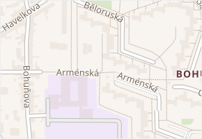 Běloruská v obci Brno - mapa ulice