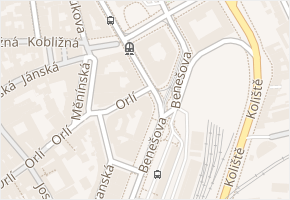 Benešova v obci Brno - mapa ulice