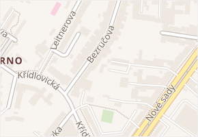 Bezručova v obci Brno - mapa ulice