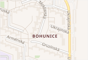 Bohunice v obci Brno - mapa části obce