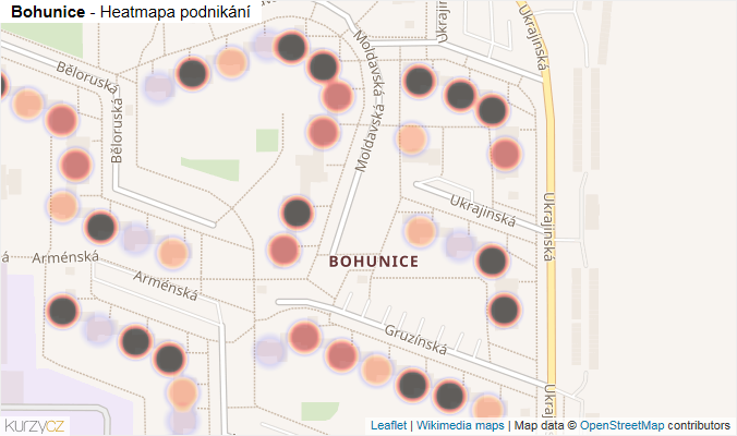 Mapa Bohunice - Firmy v části obce.