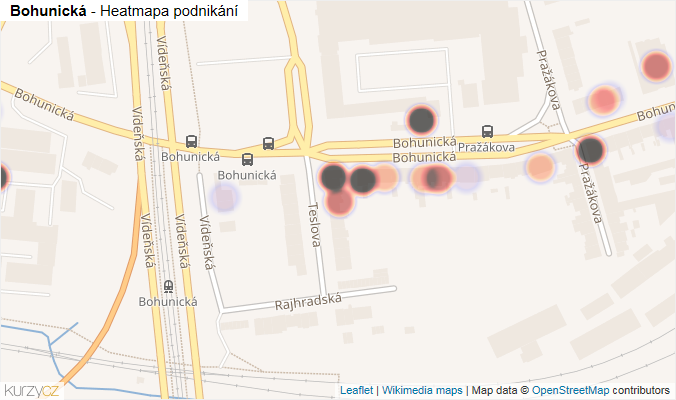 Mapa Bohunická - Firmy v ulici.