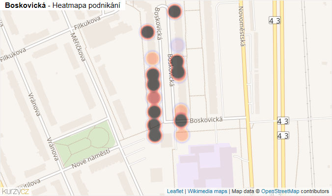 Mapa Boskovická - Firmy v ulici.
