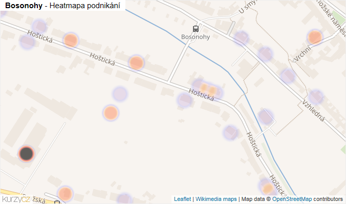 Mapa Bosonohy - Firmy v části obce.