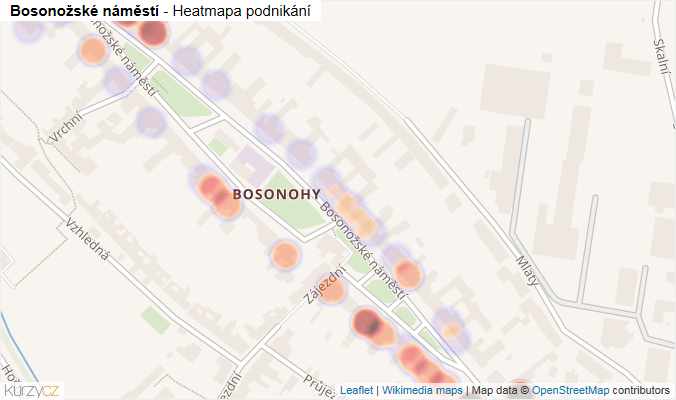 Mapa Bosonožské náměstí - Firmy v ulici.