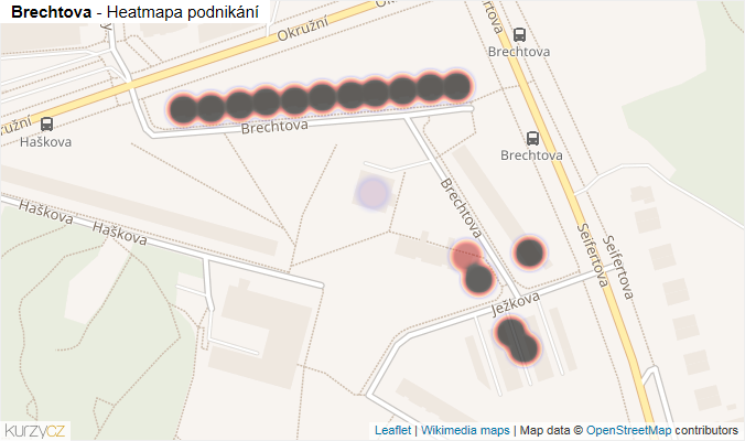 Mapa Brechtova - Firmy v ulici.