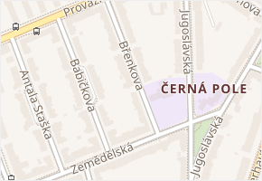 Břenkova v obci Brno - mapa ulice