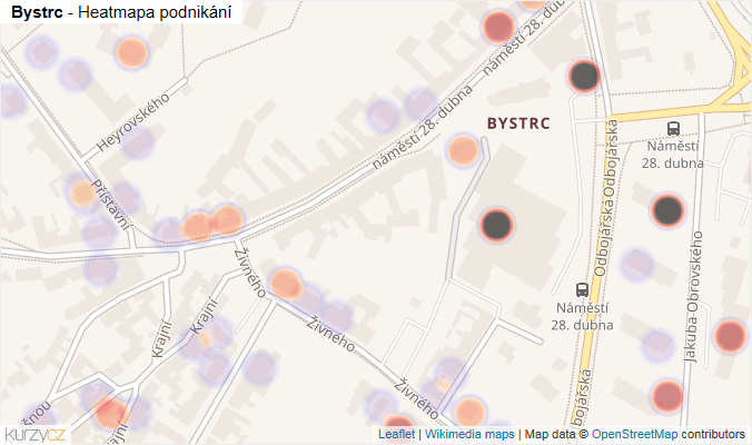 Mapa Bystrc - Firmy v části obce.