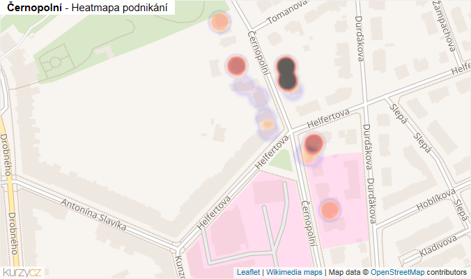 Mapa Černopolní - Firmy v ulici.