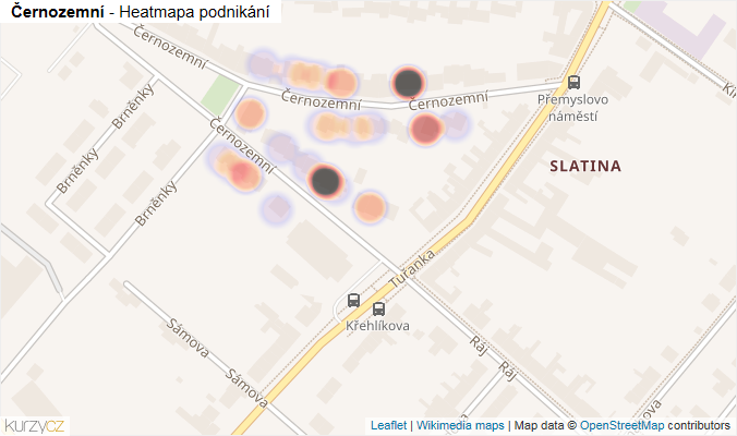 Mapa Černozemní - Firmy v ulici.