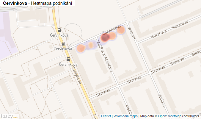 Mapa Červinkova - Firmy v ulici.