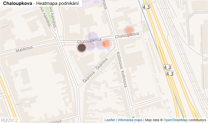 Mapa Chaloupkova - Firmy v ulici.