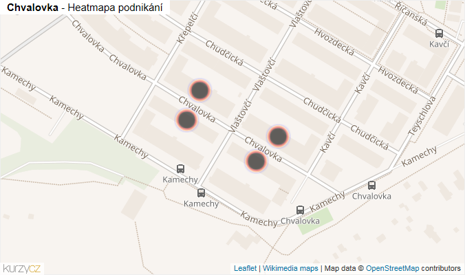Mapa Chvalovka - Firmy v ulici.