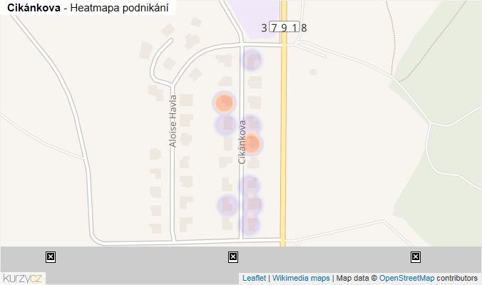 Mapa Cikánkova - Firmy v ulici.
