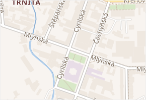 Cyrilská v obci Brno - mapa ulice