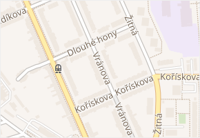 Dlouhé hony v obci Brno - mapa ulice