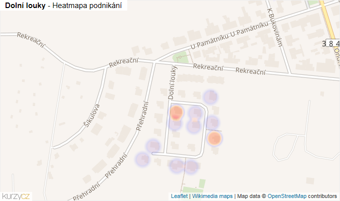 Mapa Dolní louky - Firmy v ulici.