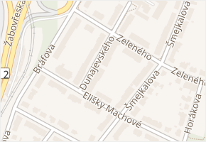 Dunajevského v obci Brno - mapa ulice