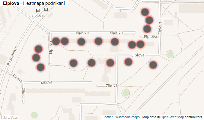 Mapa Elplova - Firmy v ulici.