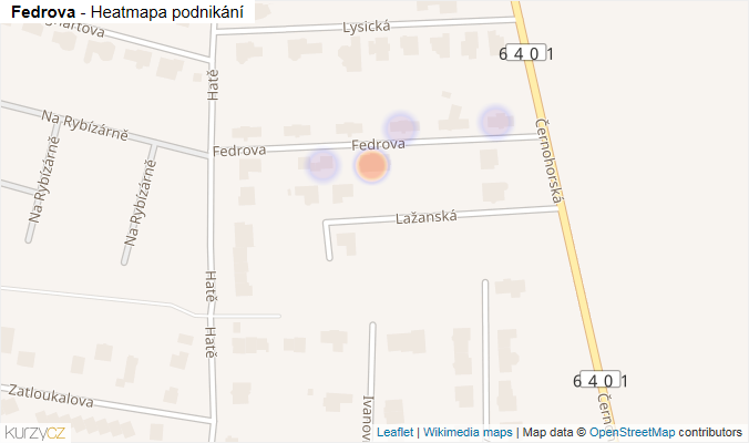 Mapa Fedrova - Firmy v ulici.