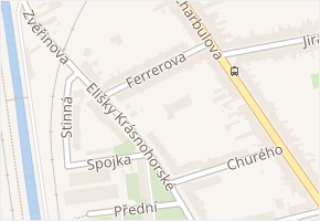 Ferrerova v obci Brno - mapa ulice