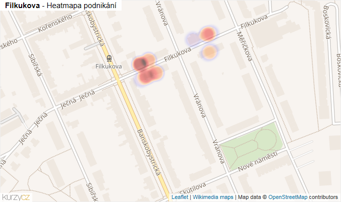 Mapa Filkukova - Firmy v ulici.