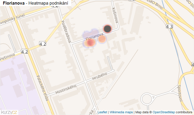 Mapa Florianova - Firmy v ulici.