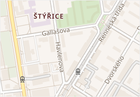 Gallašova v obci Brno - mapa ulice