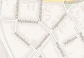 Gebauerova v obci Brno - mapa ulice