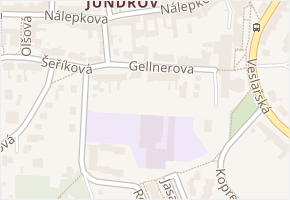 Gellnerova v obci Brno - mapa ulice