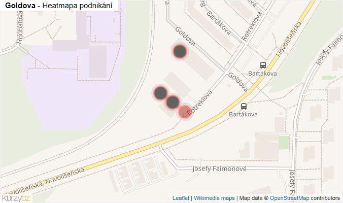 Mapa Goldova - Firmy v ulici.