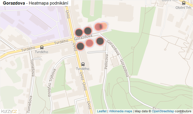 Mapa Gorazdova - Firmy v ulici.