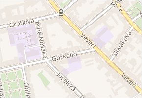 Gorkého v obci Brno - mapa ulice