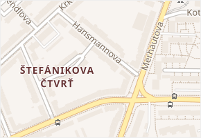 Hansmannova v obci Brno - mapa ulice