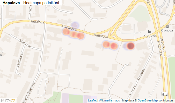 Mapa Hapalova - Firmy v ulici.