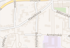 Havelkova v obci Brno - mapa ulice