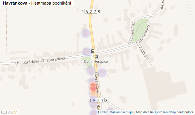 Mapa Havránkova - Firmy v ulici.