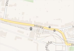 Hlinky v obci Brno - mapa ulice